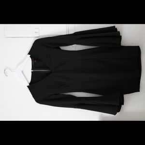 V Neck Black Bell Sleeve Dress